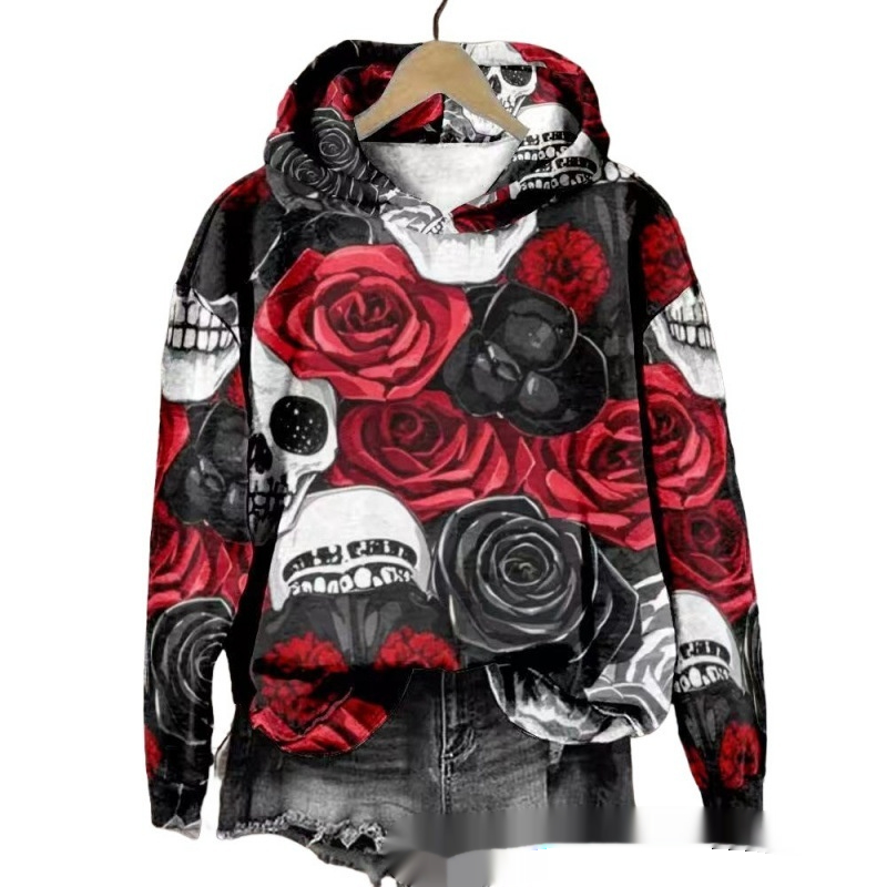 Halloween Printed Hooded Sweatshirt