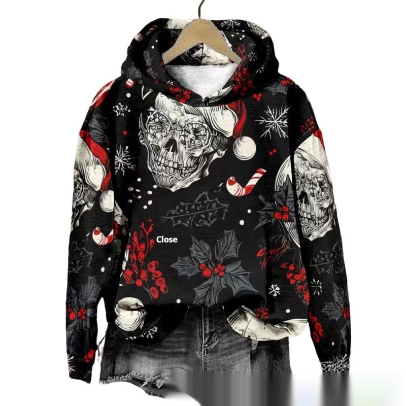 Halloween Printed Hooded Sweatshirt