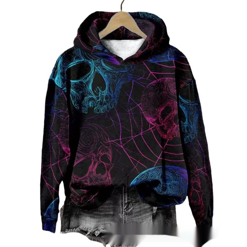 Halloween Printed Hooded Sweatshirt