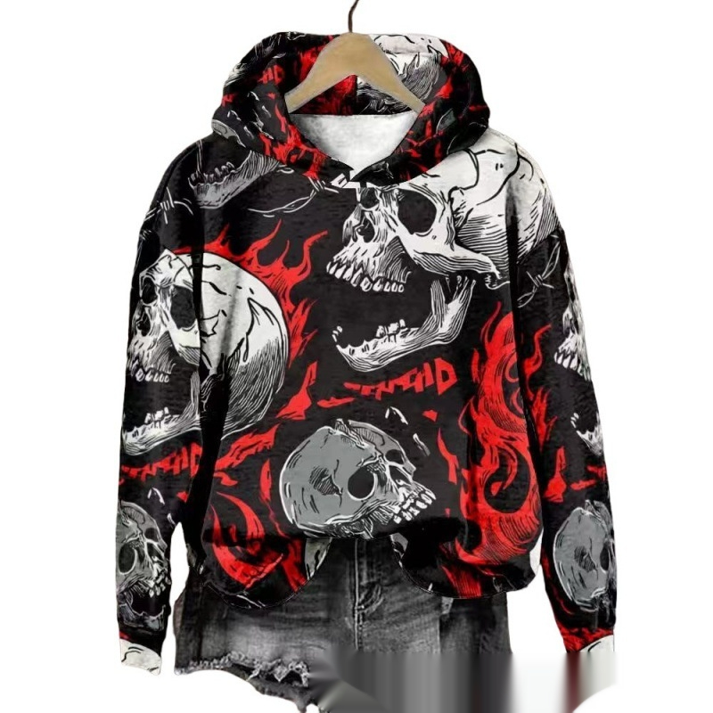 Halloween Printed Hooded Sweatshirt
