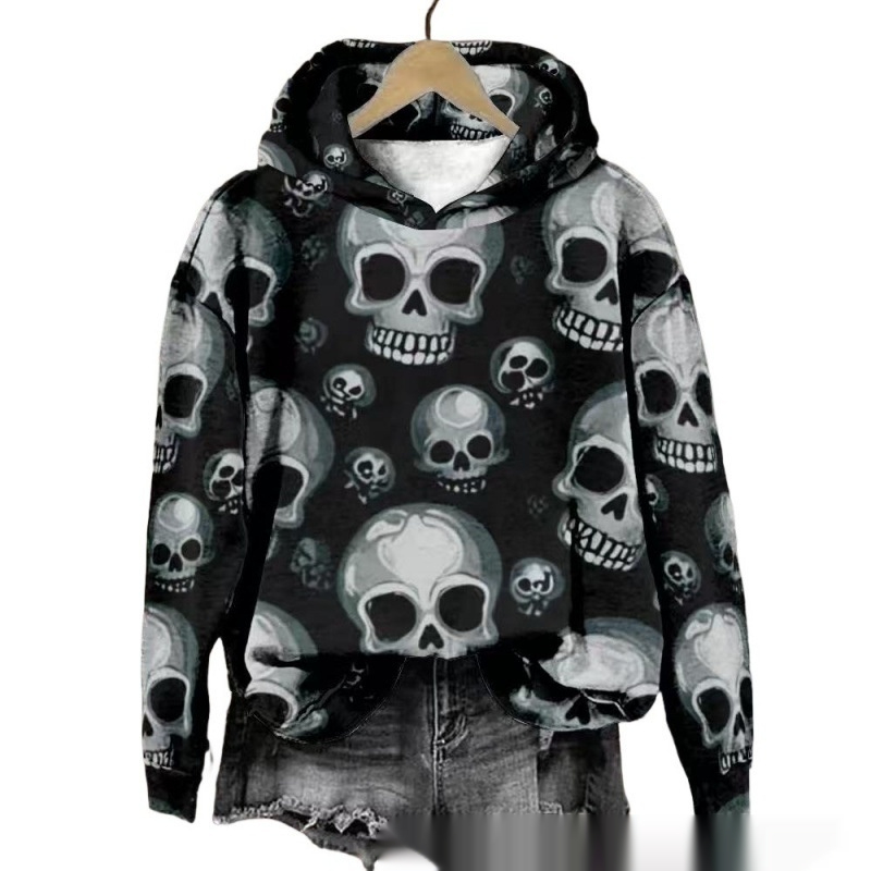 Halloween Printed Hooded Sweatshirt