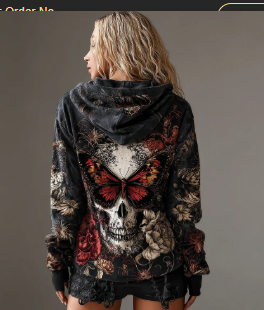 Halloween Printed Hooded Sweatshirt