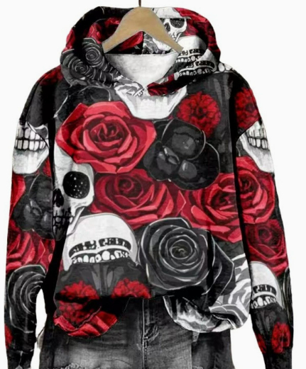 Halloween Printed Hooded Sweatshirt