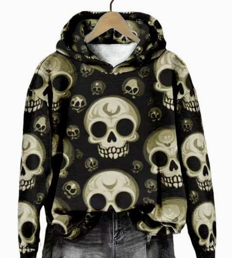 Halloween Printed Hooded Sweatshirt