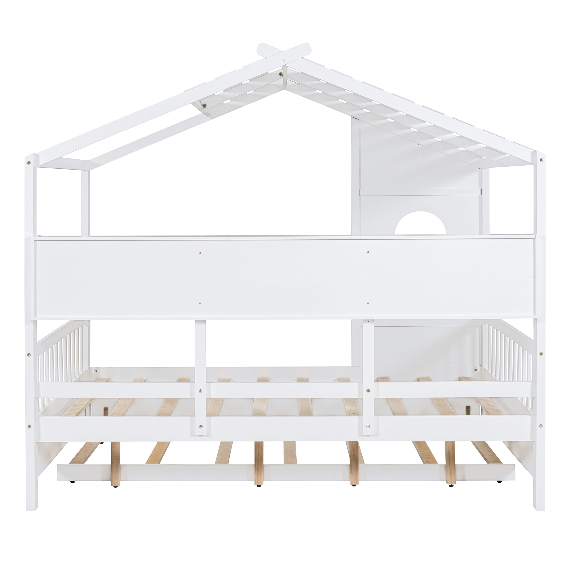 Wooden House Bed, Full Size, With Trundle