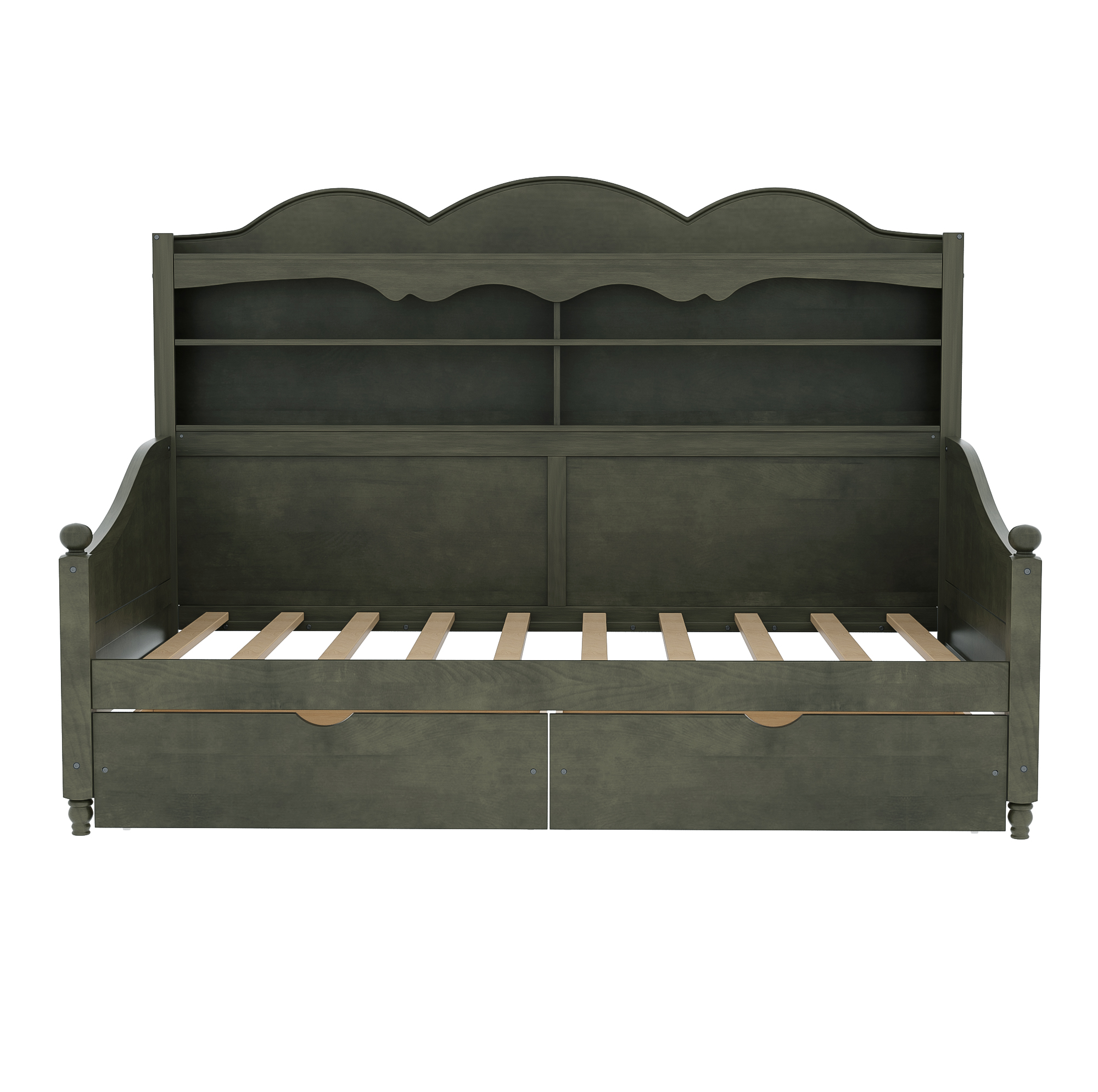 Twin Daybed with Storage Drawers, Wooden