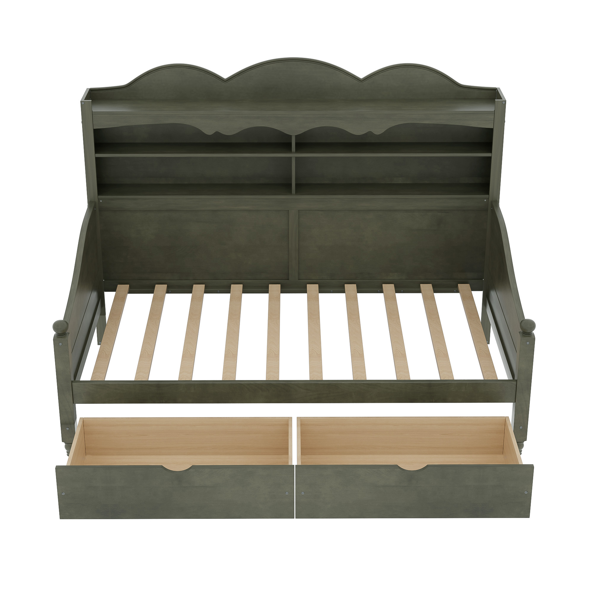Twin Daybed with Storage Drawers, Wooden