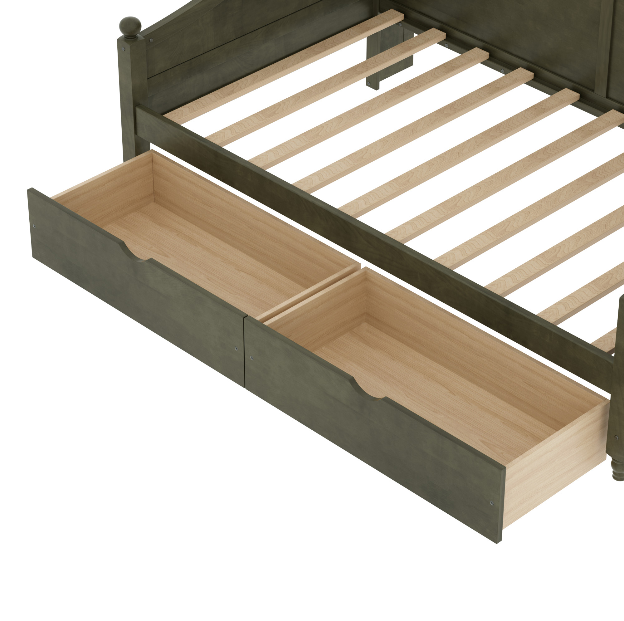 Twin Daybed with Storage Drawers, Wooden