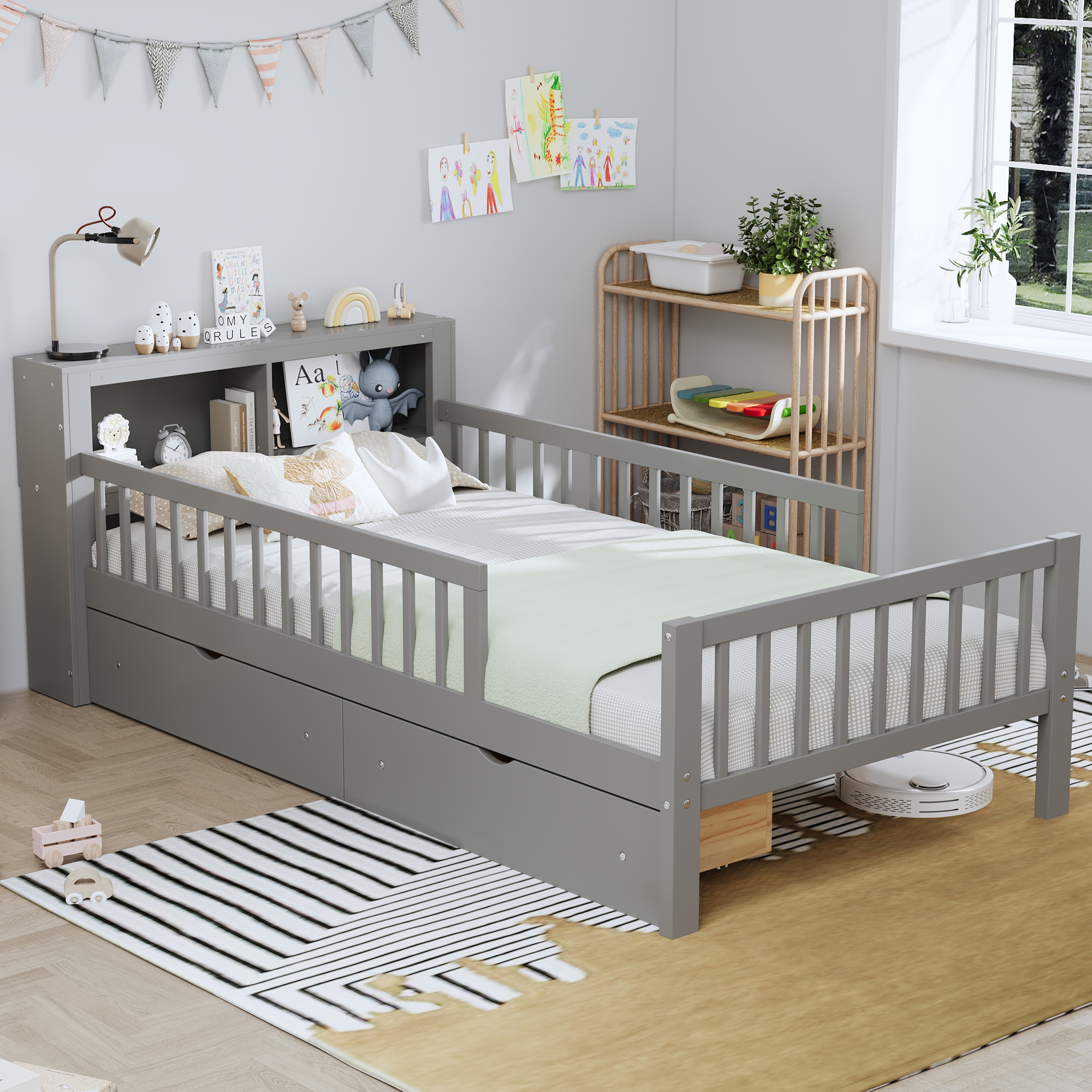 Twin Size Bed Storage Headboard