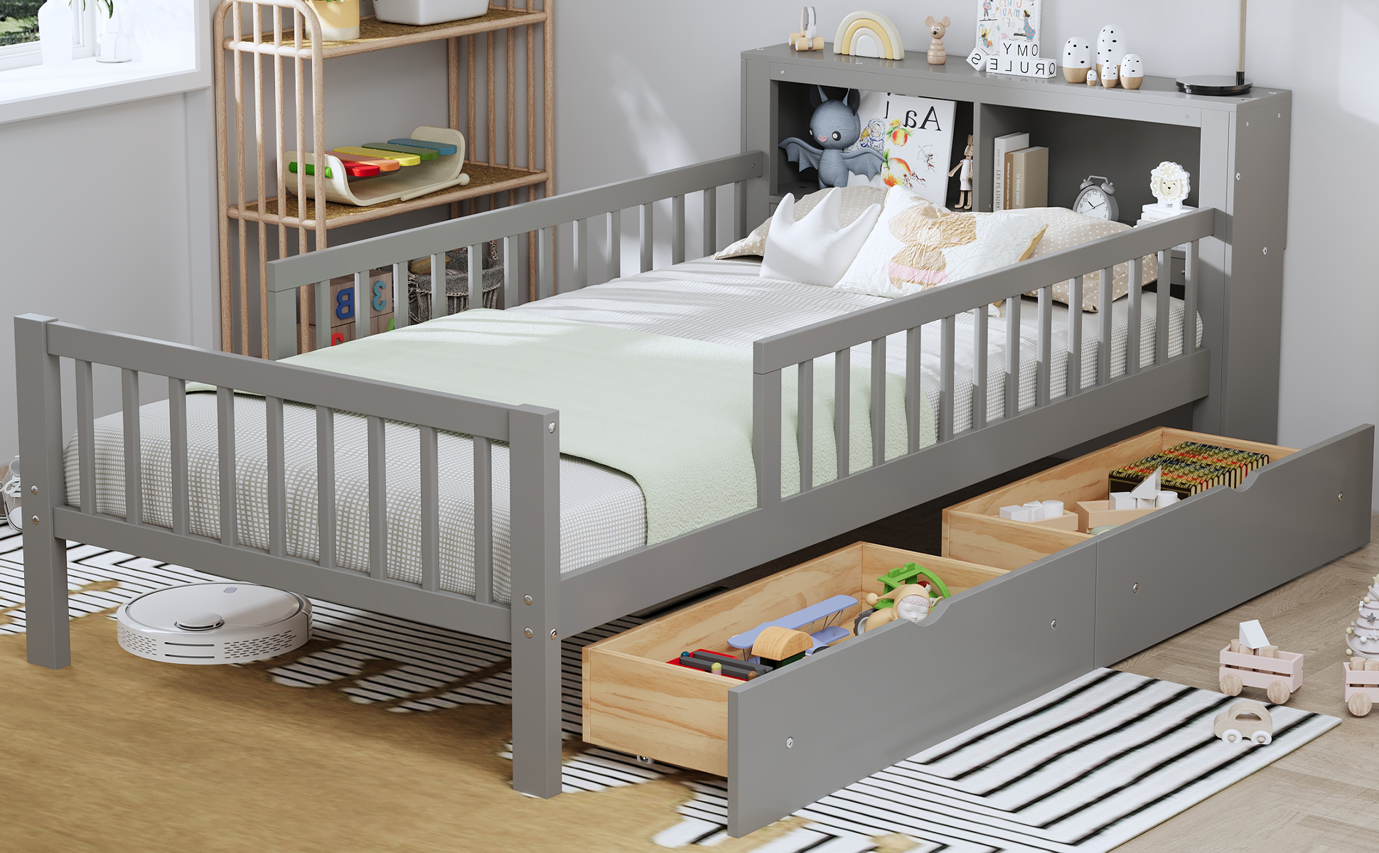 Twin Size Bed Storage Headboard