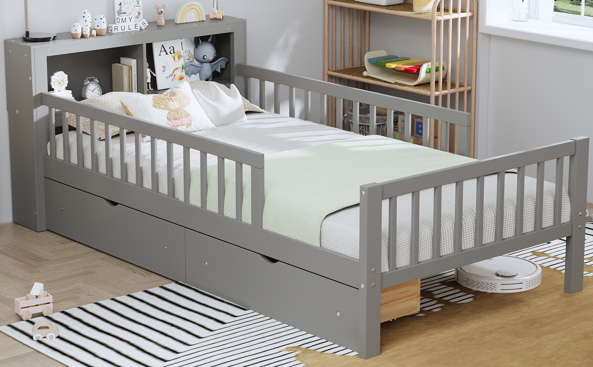 Twin Size Bed Storage Headboard
