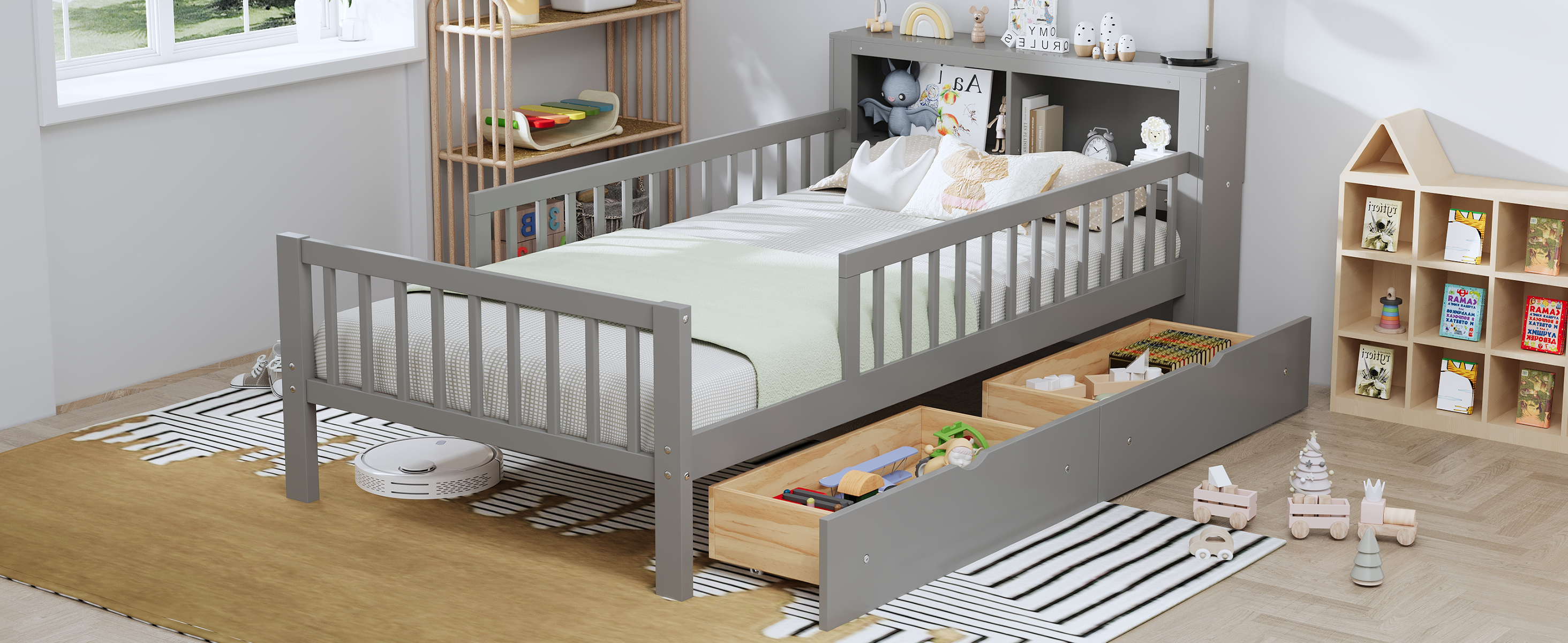 Twin Size Bed Storage Headboard