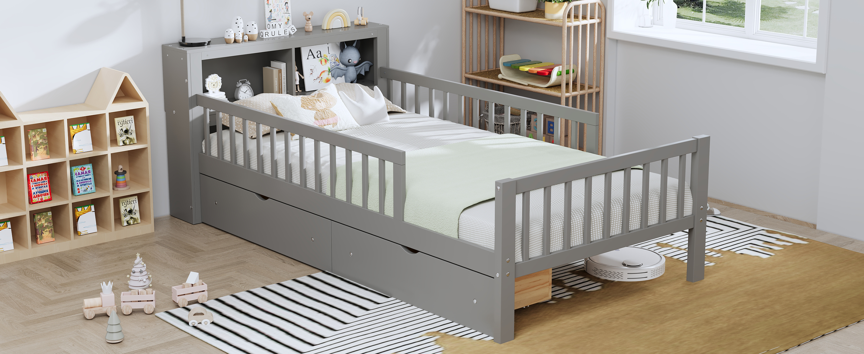 Twin Size Bed Storage Headboard