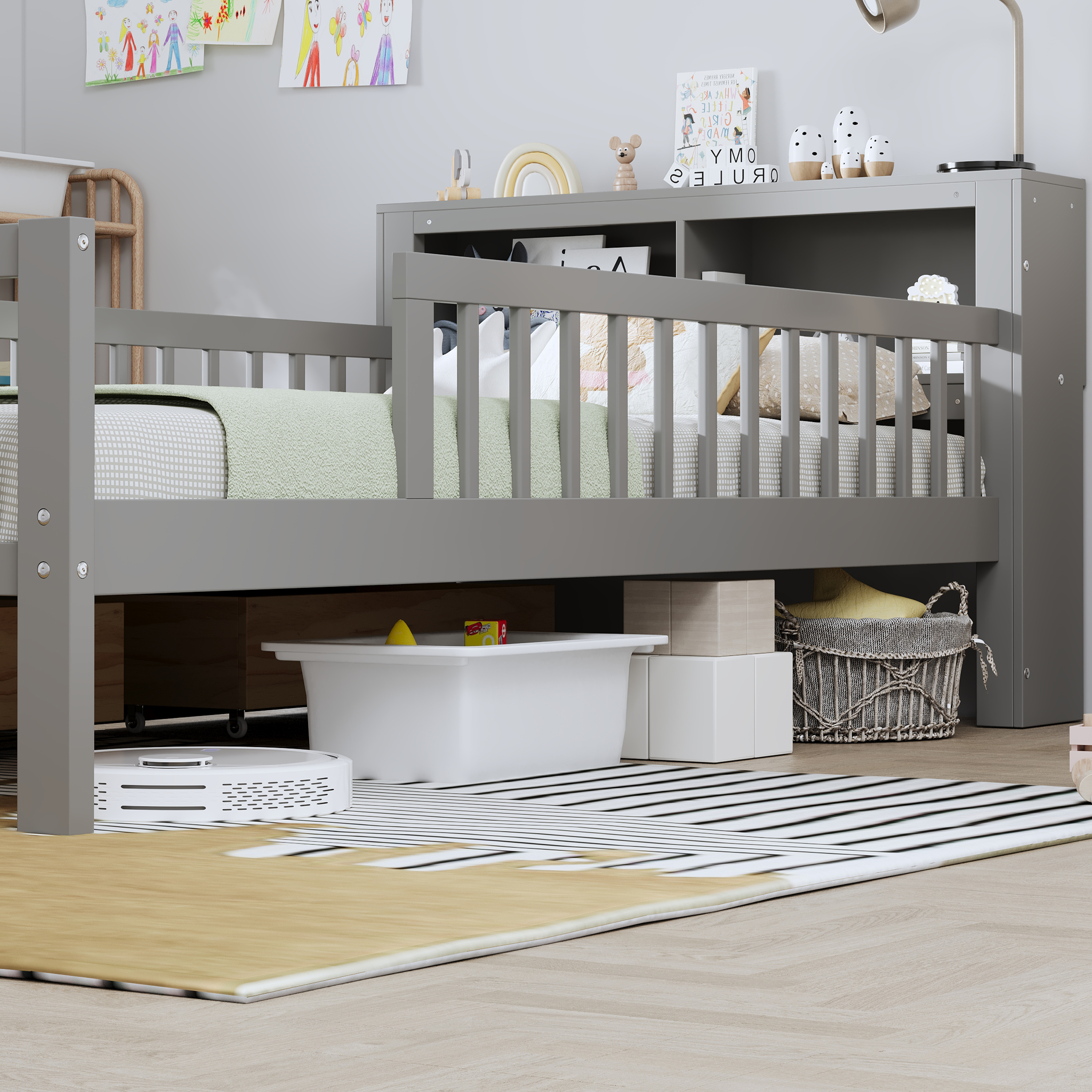 Twin Size Bed Storage Headboard
