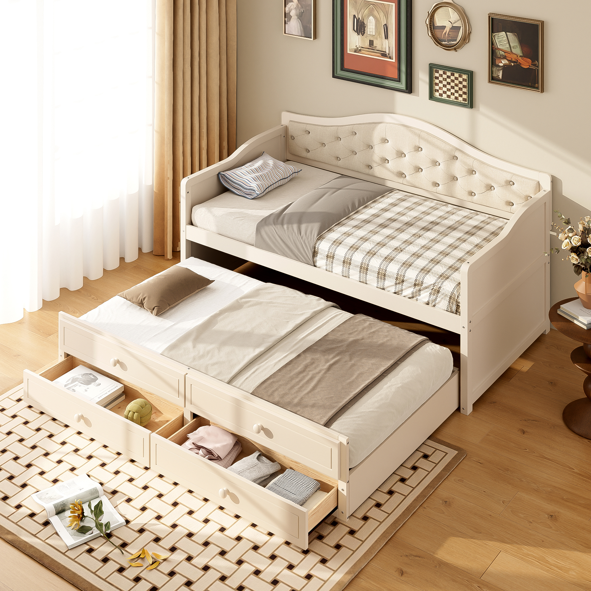 Twin Daybed With Trundle And Storage Drawers