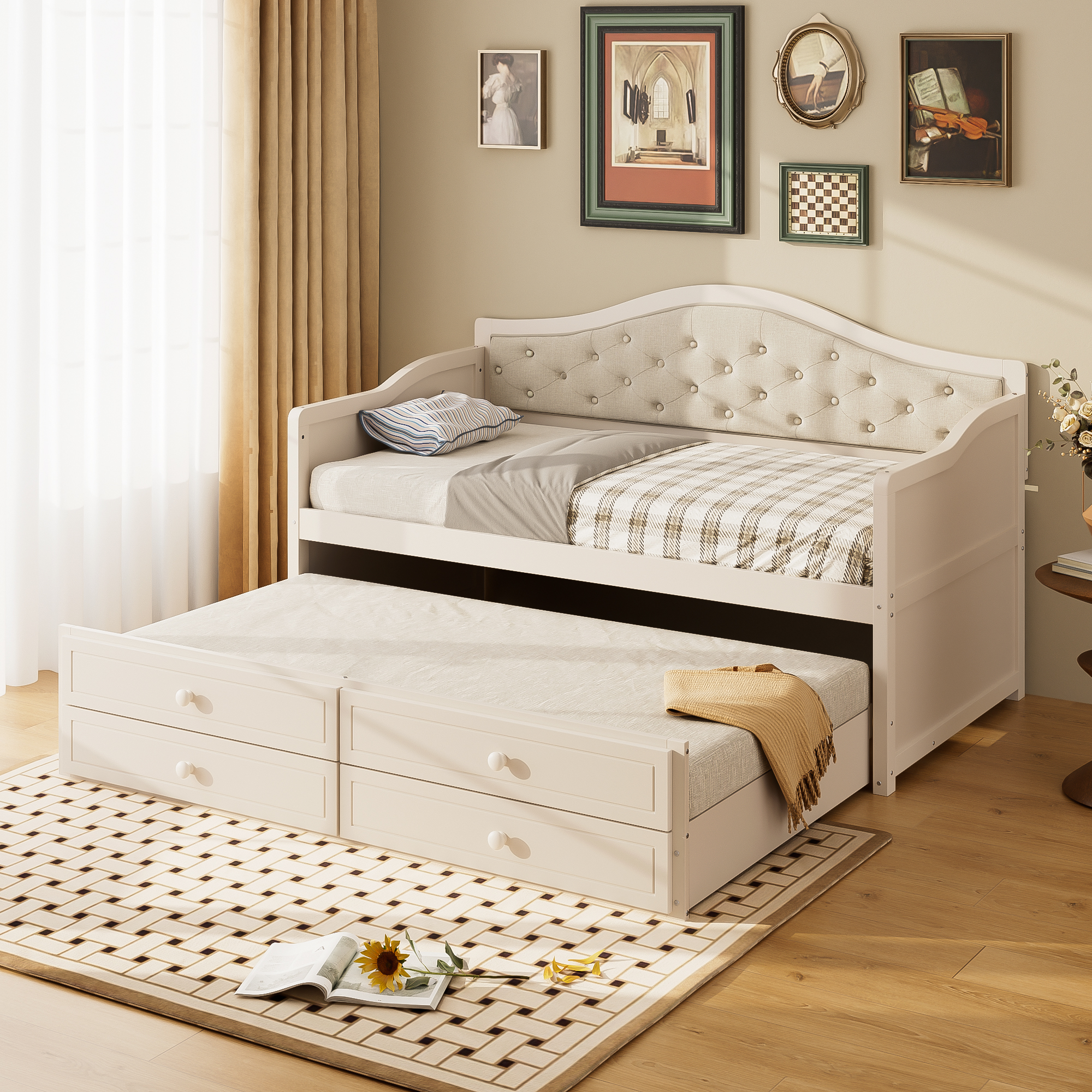 Twin Daybed With Trundle And Storage Drawers