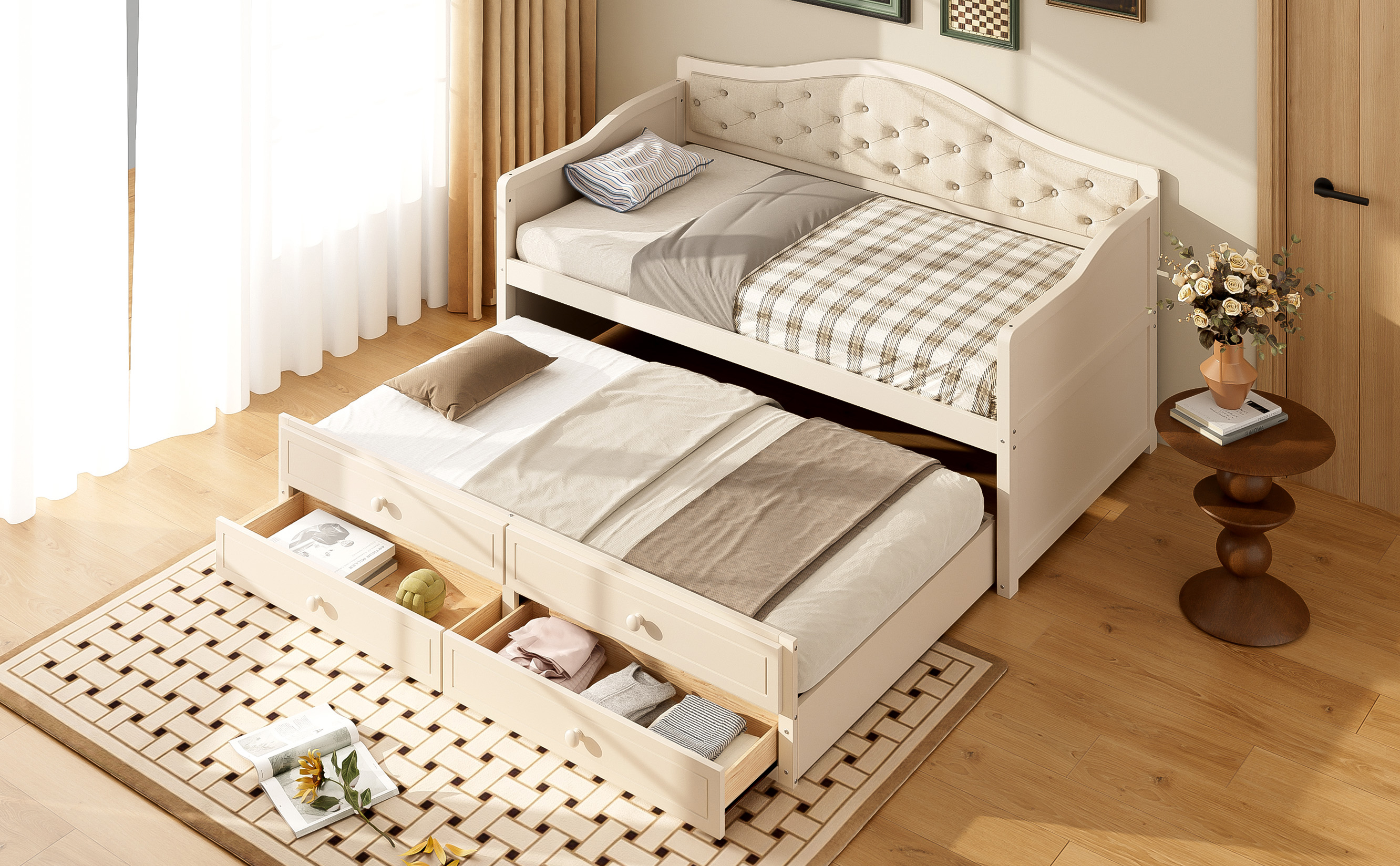 Twin Daybed With Trundle And Storage Drawers