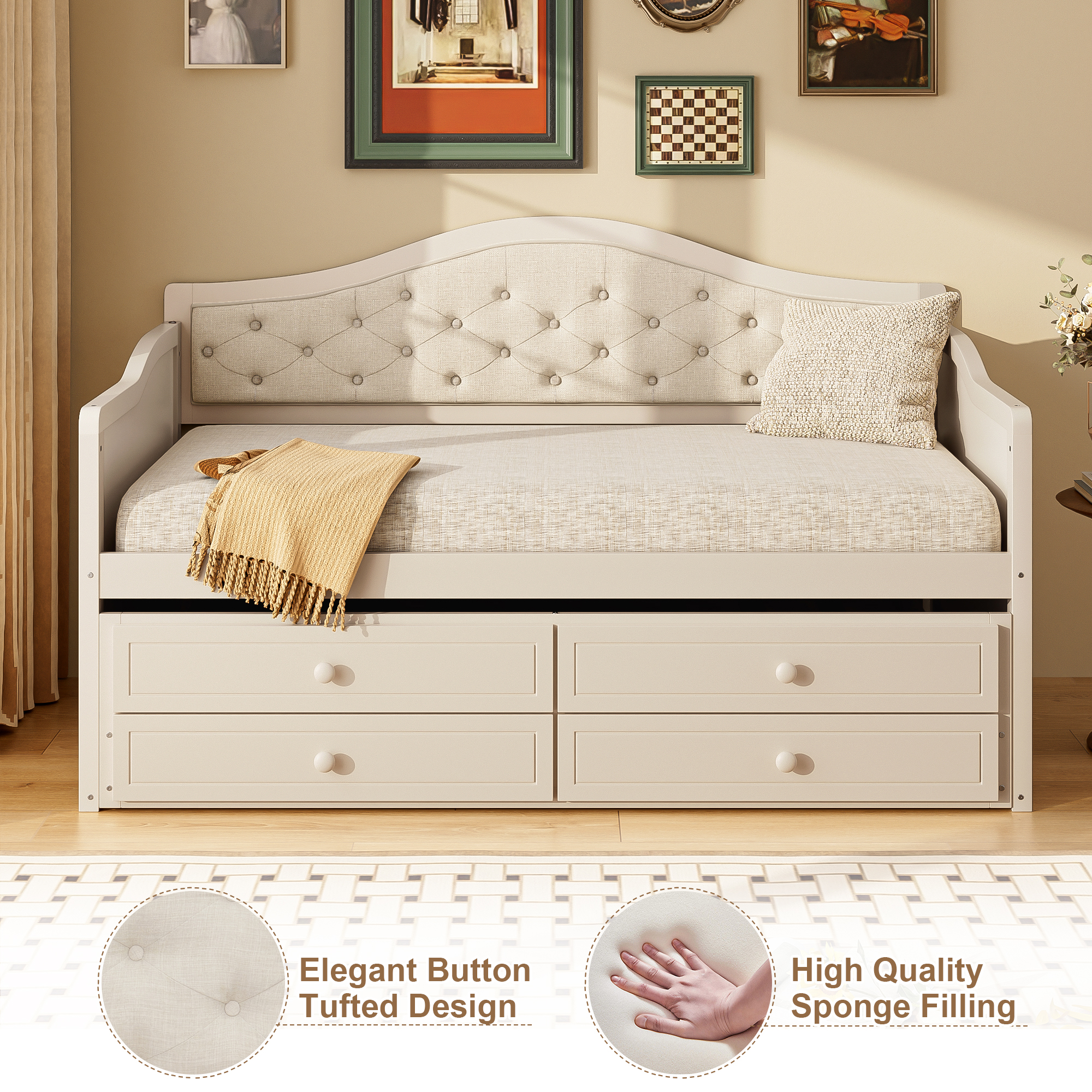 Twin Daybed With Trundle And Storage Drawers