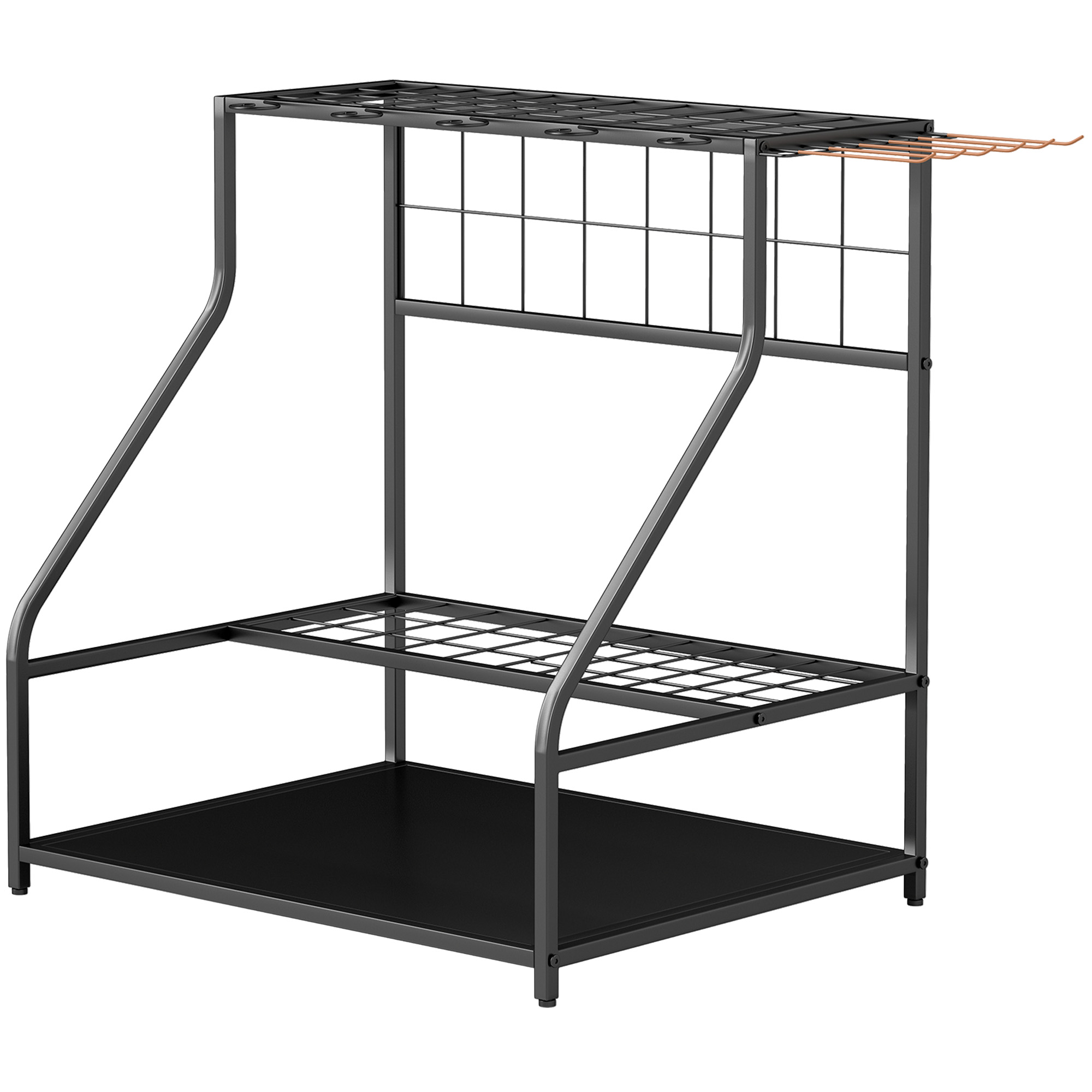 Gartengeräte Regal, 3-stufig, Metall, Orange