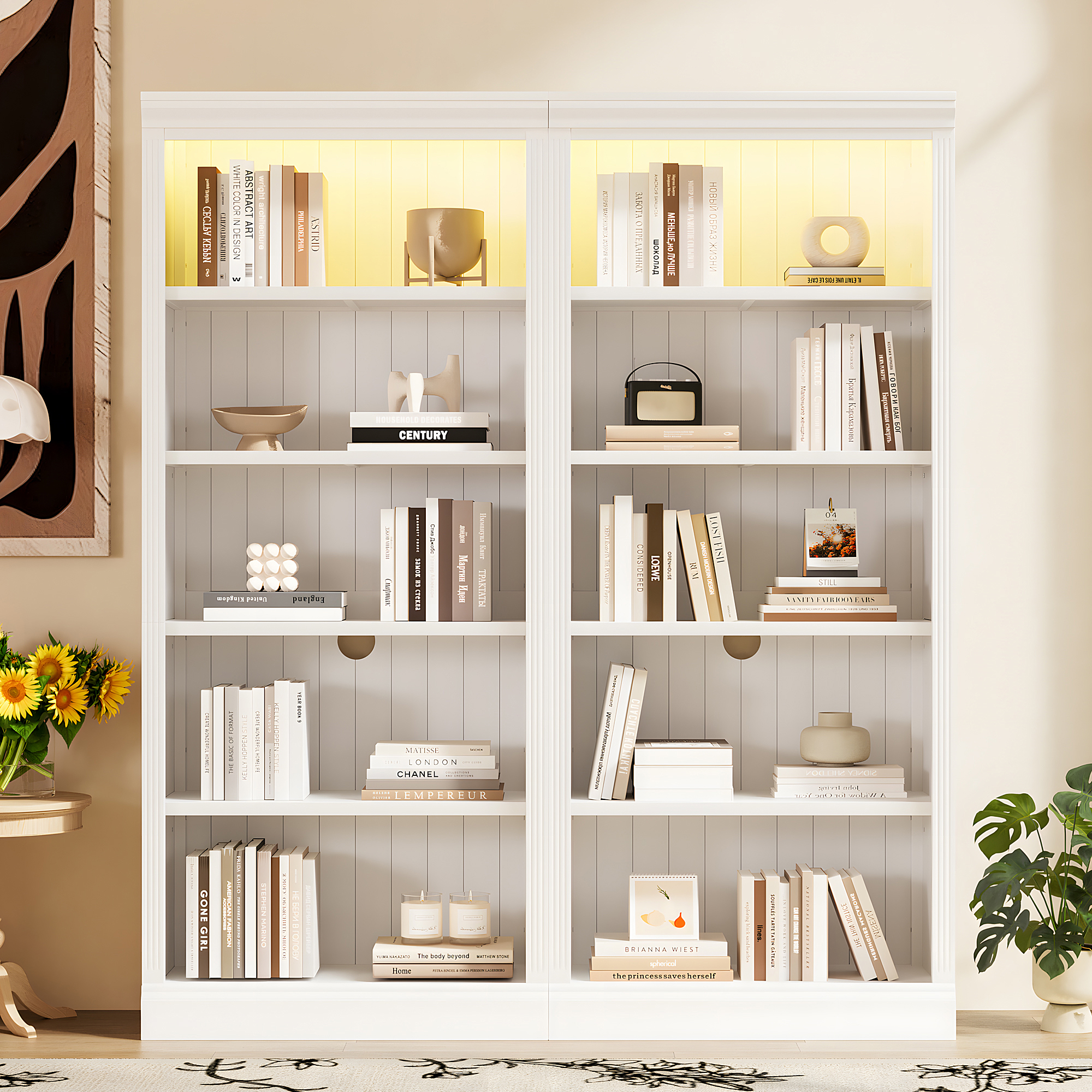 83 Inch Wood Bookcase Suite