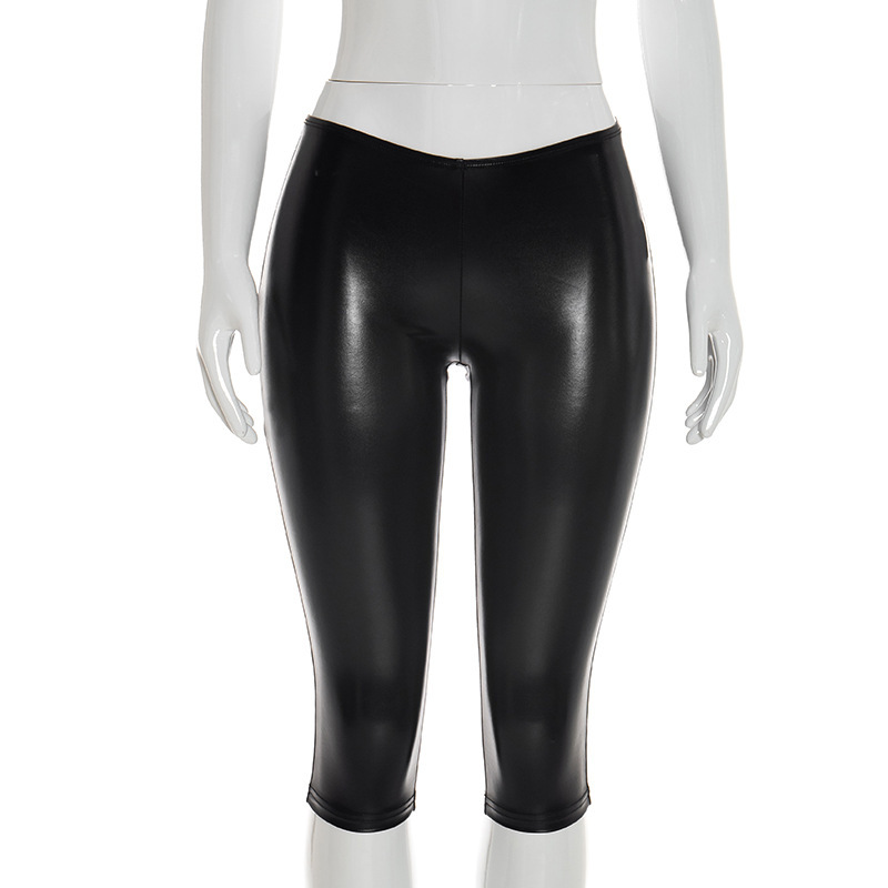 Womens Capri Pants Solid-color Patchwork
