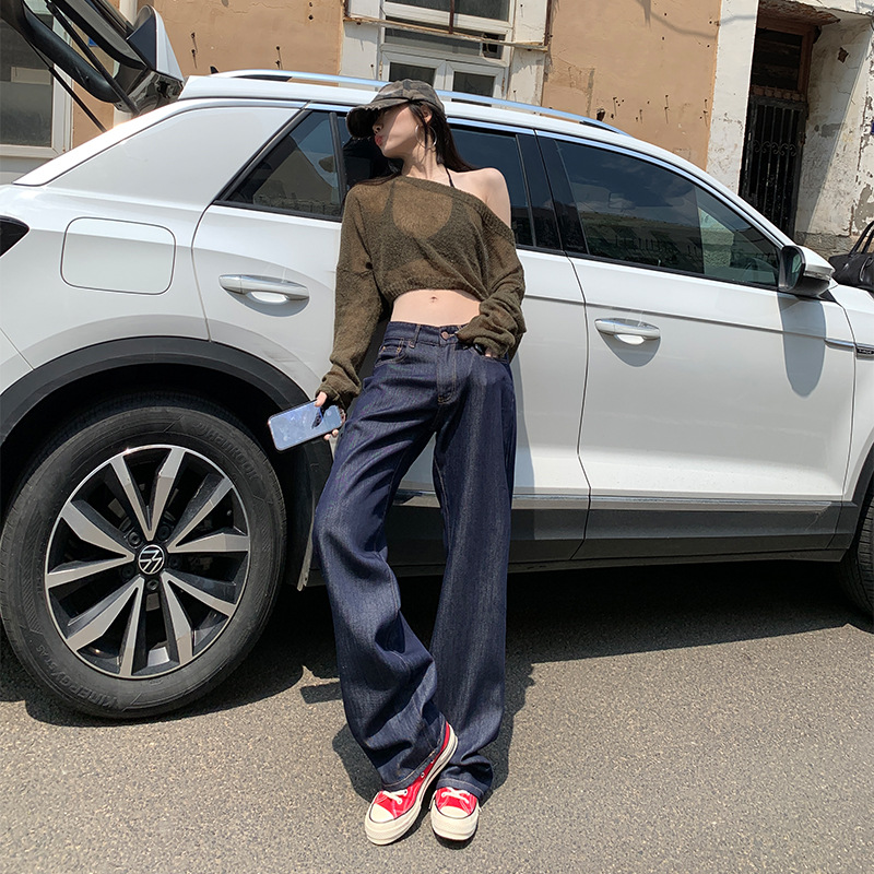 Womens American-style Casual Versatile Straight-leg Pants