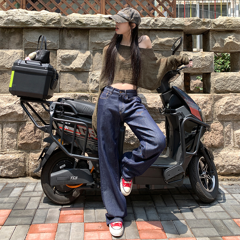 Womens American-style Casual Versatile Straight-leg Pants