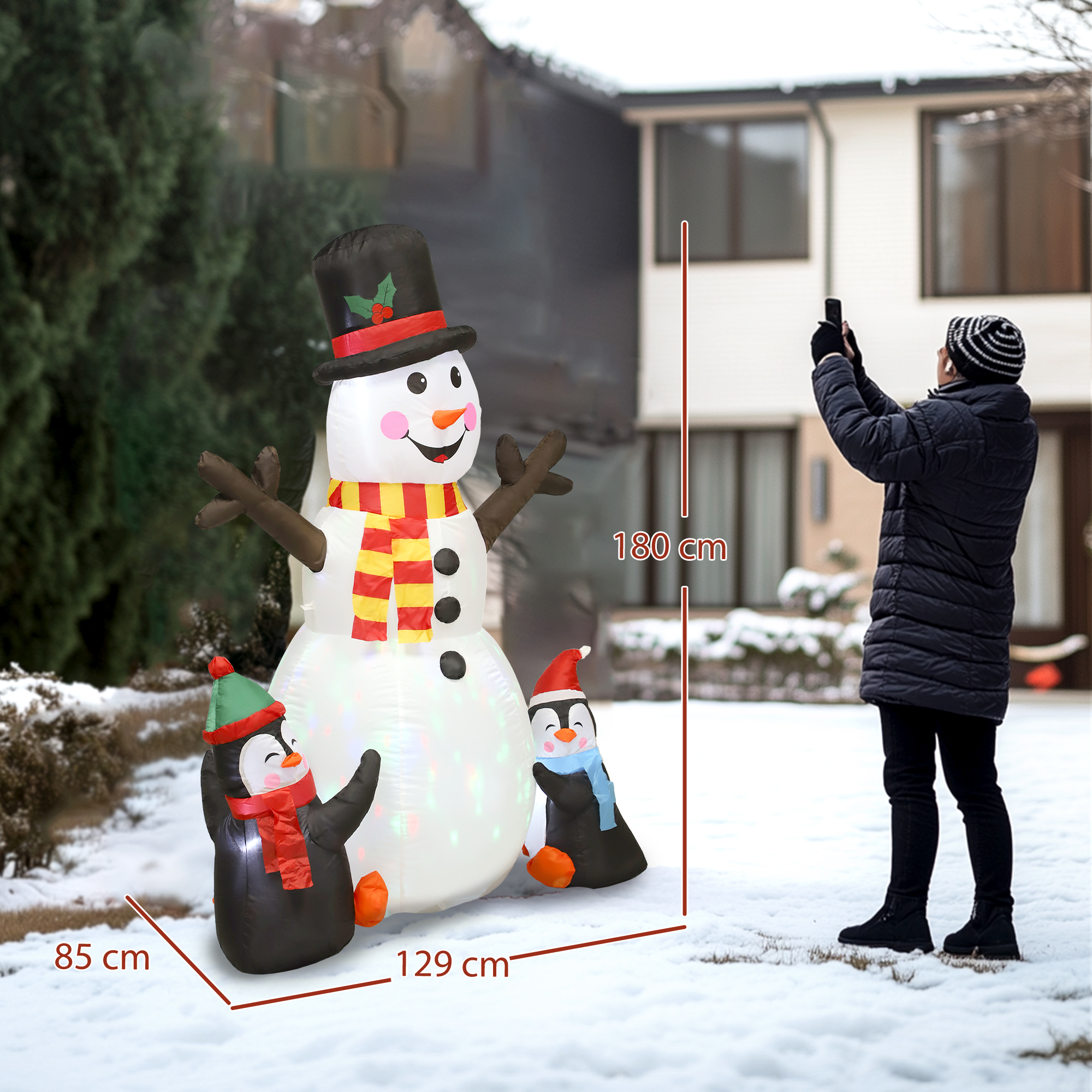 Christmas Inflatables Snowman Penguins LED