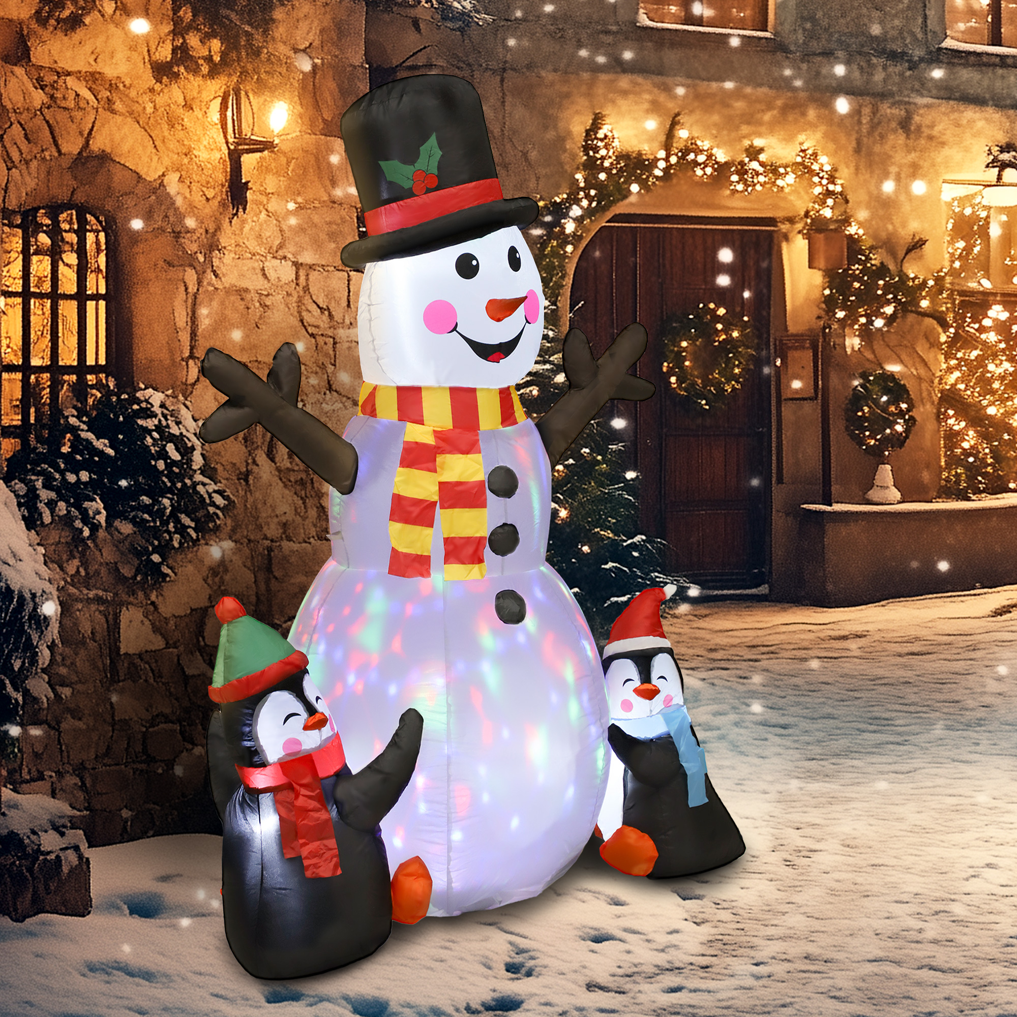 Christmas Inflatables Snowman Penguins LED
