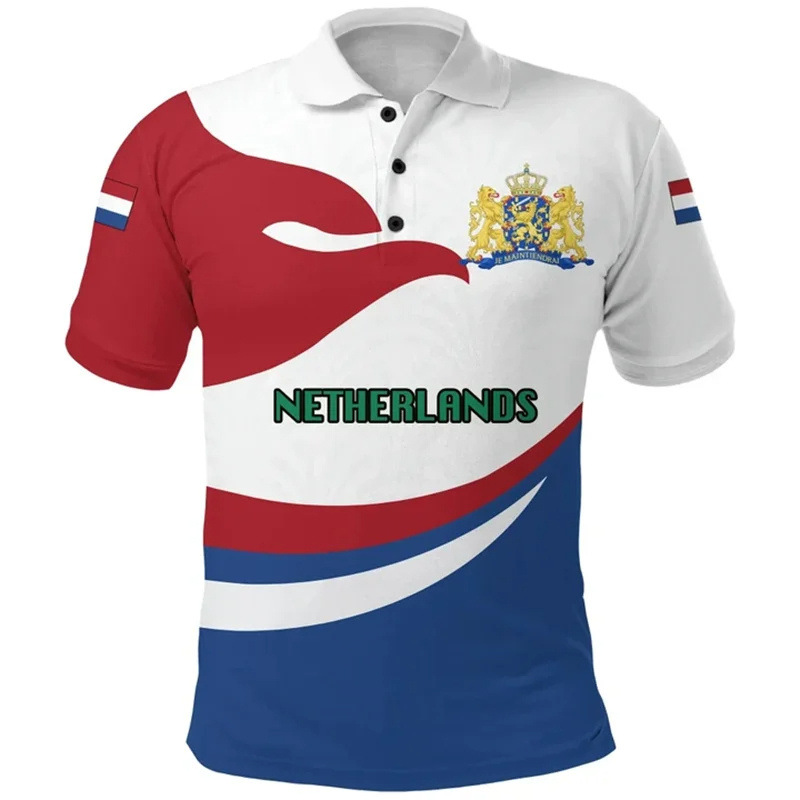 Polo Shirt Men's Striped Printed