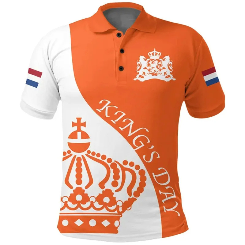 Polo Shirt Men's Striped Printed