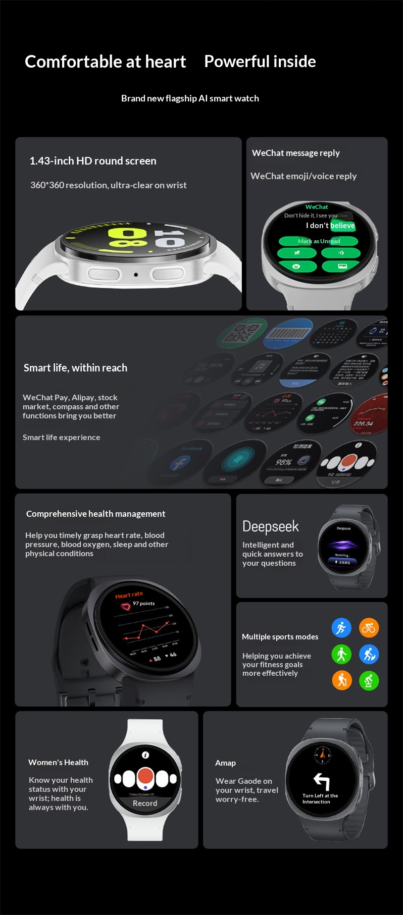 JS Watch8 Smartwatch 1.43-inch Round Screen