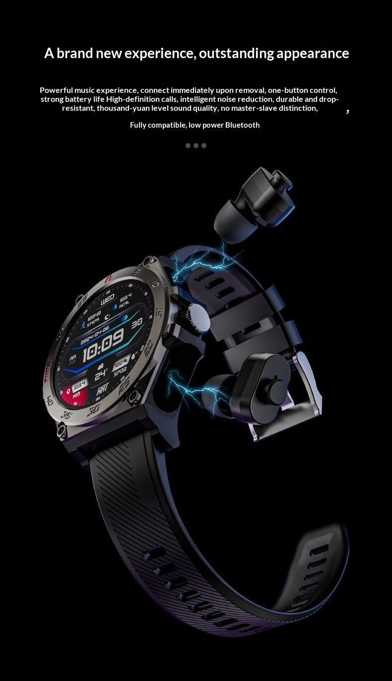 Smartwatch With Bluetooth Calling And TWS Earbuds In One