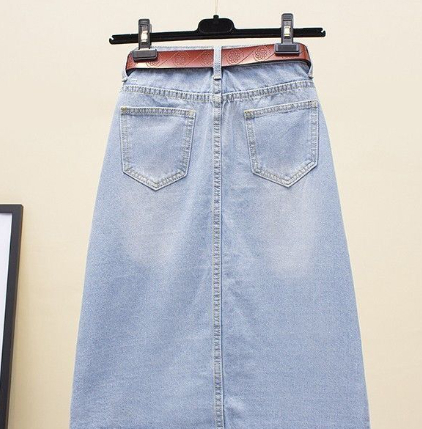 High-waisted Midi Denim Skirt