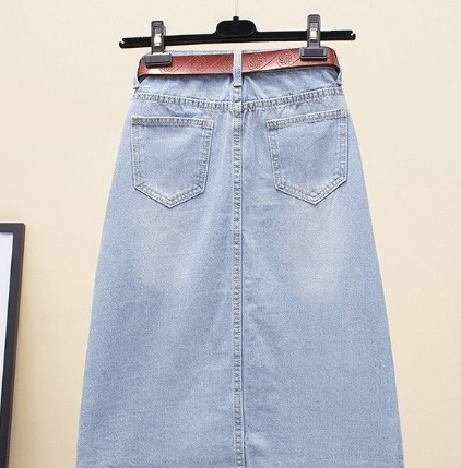 High-waisted Midi Denim Skirt