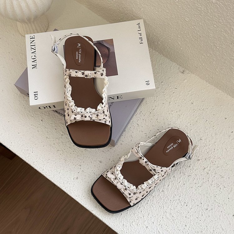 Floral Thick Sole Slippers