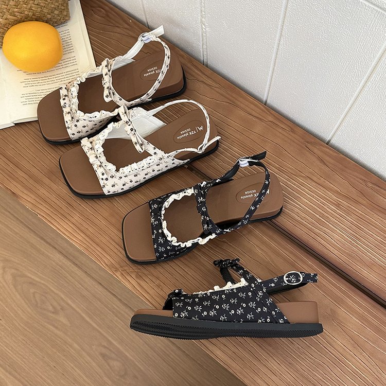 Floral Thick Sole Slippers