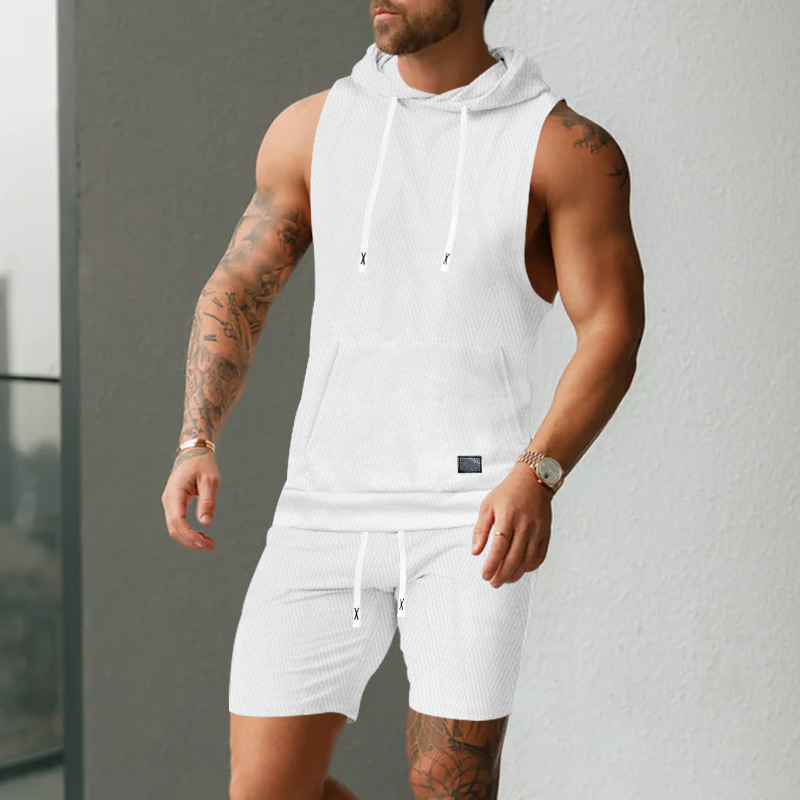 Hooded Vest And Shorts Set