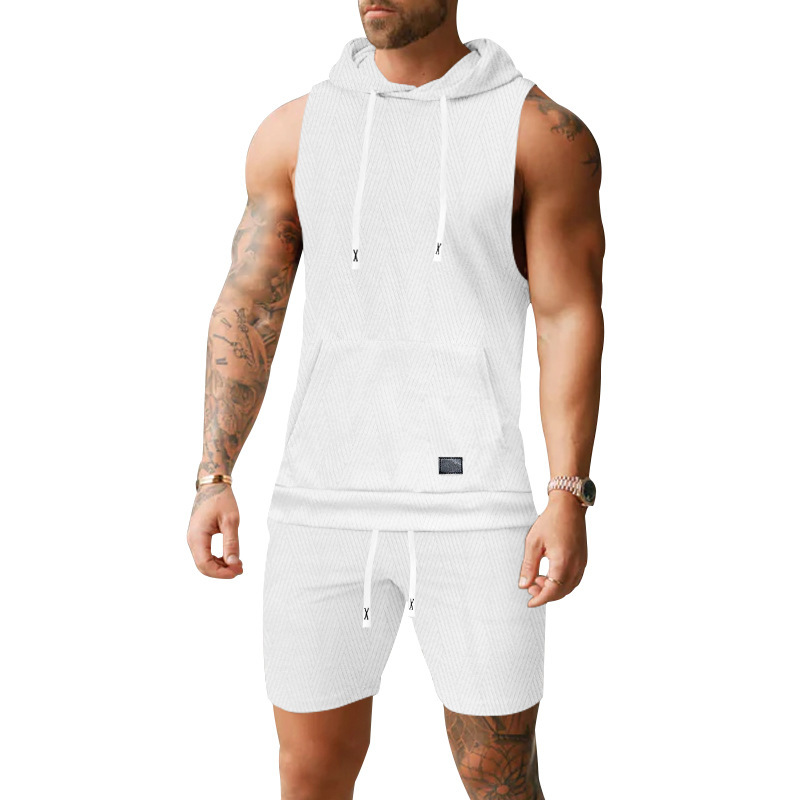 Hooded Vest And Shorts Set