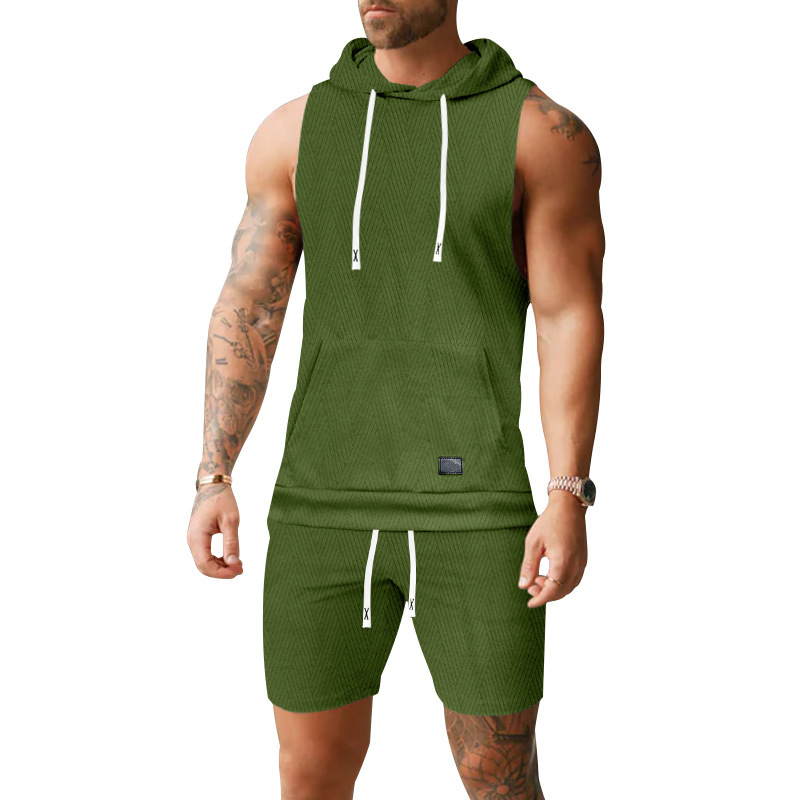 Hooded Vest And Shorts Set