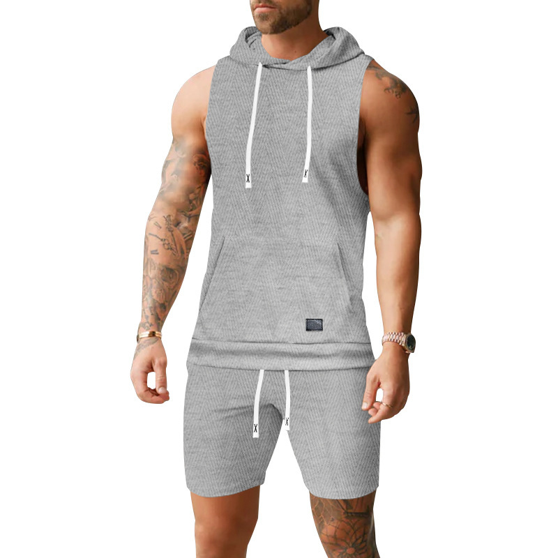 Hooded Vest And Shorts Set