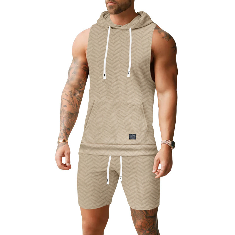 Hooded Vest And Shorts Set