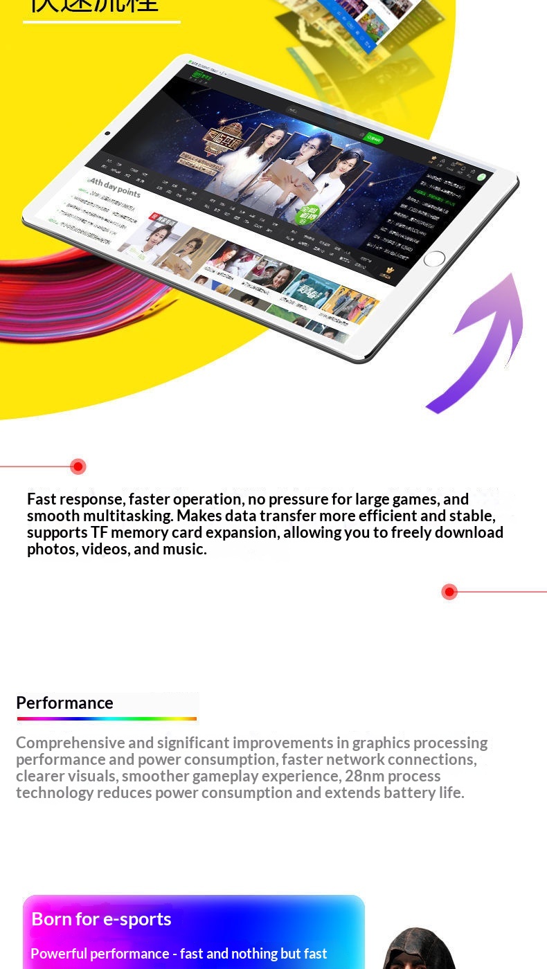 10-inch Large-screen Tablet For Online Classes And Gaming