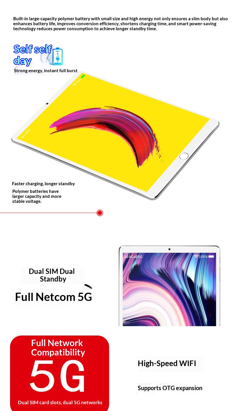 10-inch Large-screen Tablet For Online Classes And Gaming