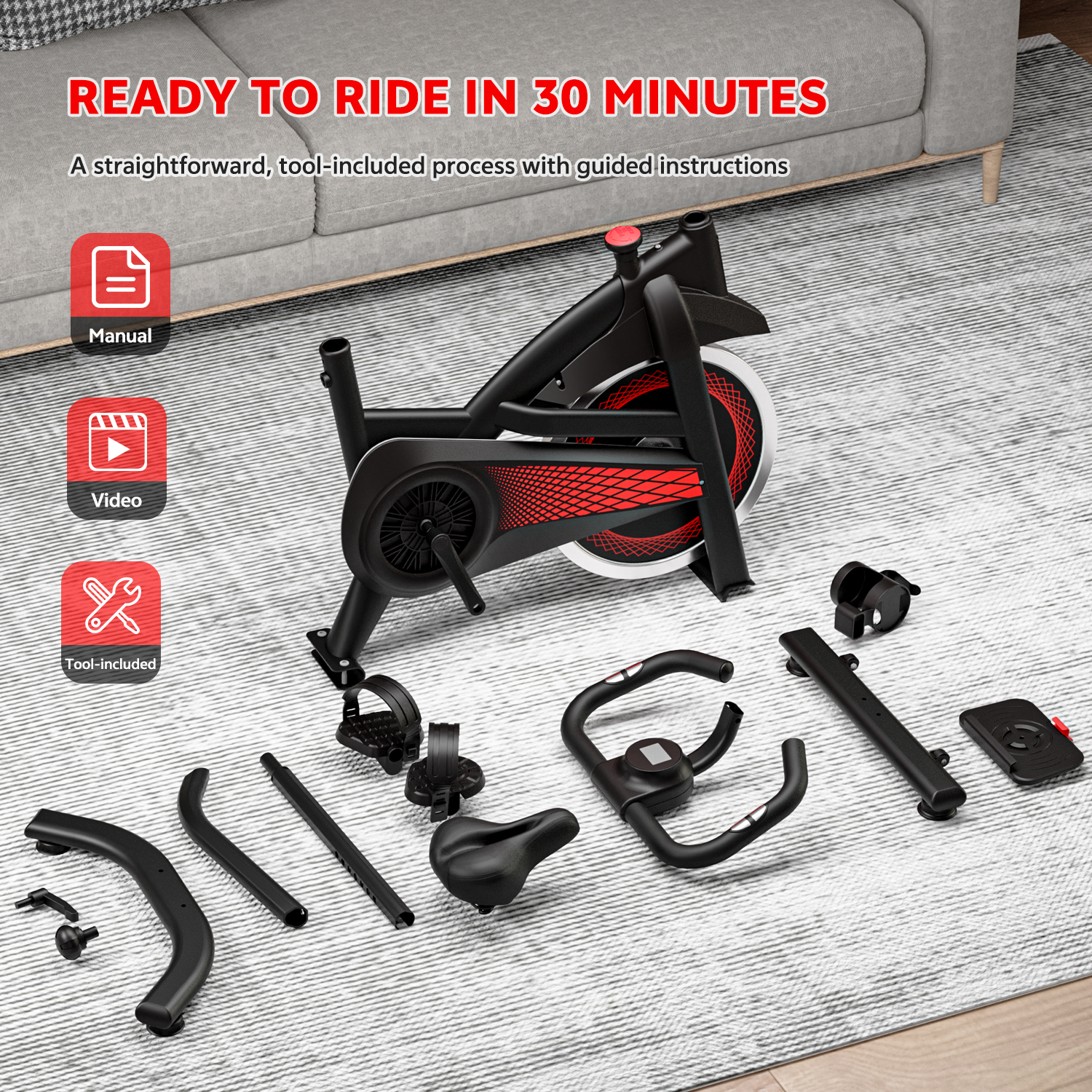 Exercise Bike with Adjustable Magnetic Resistance