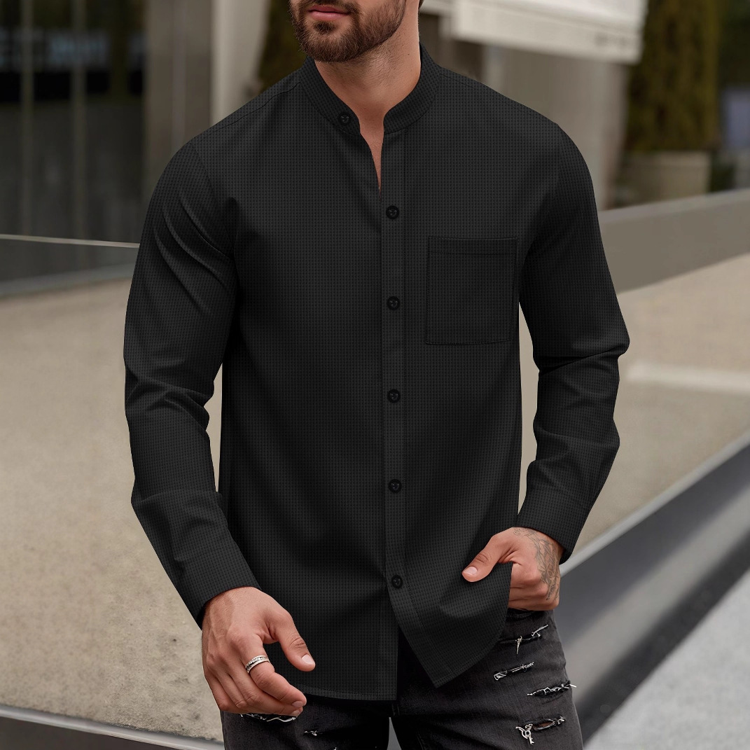 Mens Long-Sleeve Cardigan Shirt