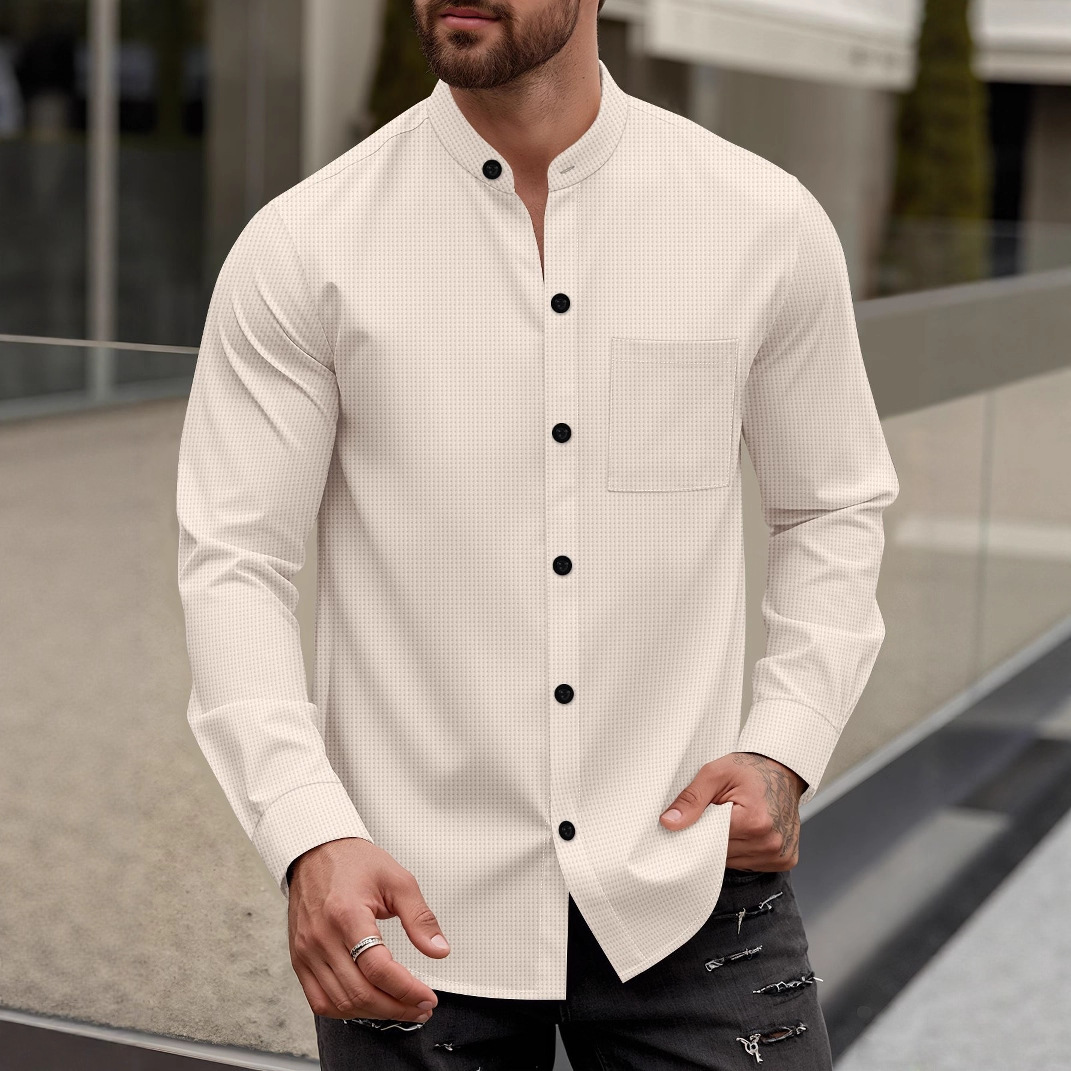 Mens Long-Sleeve Cardigan Shirt
