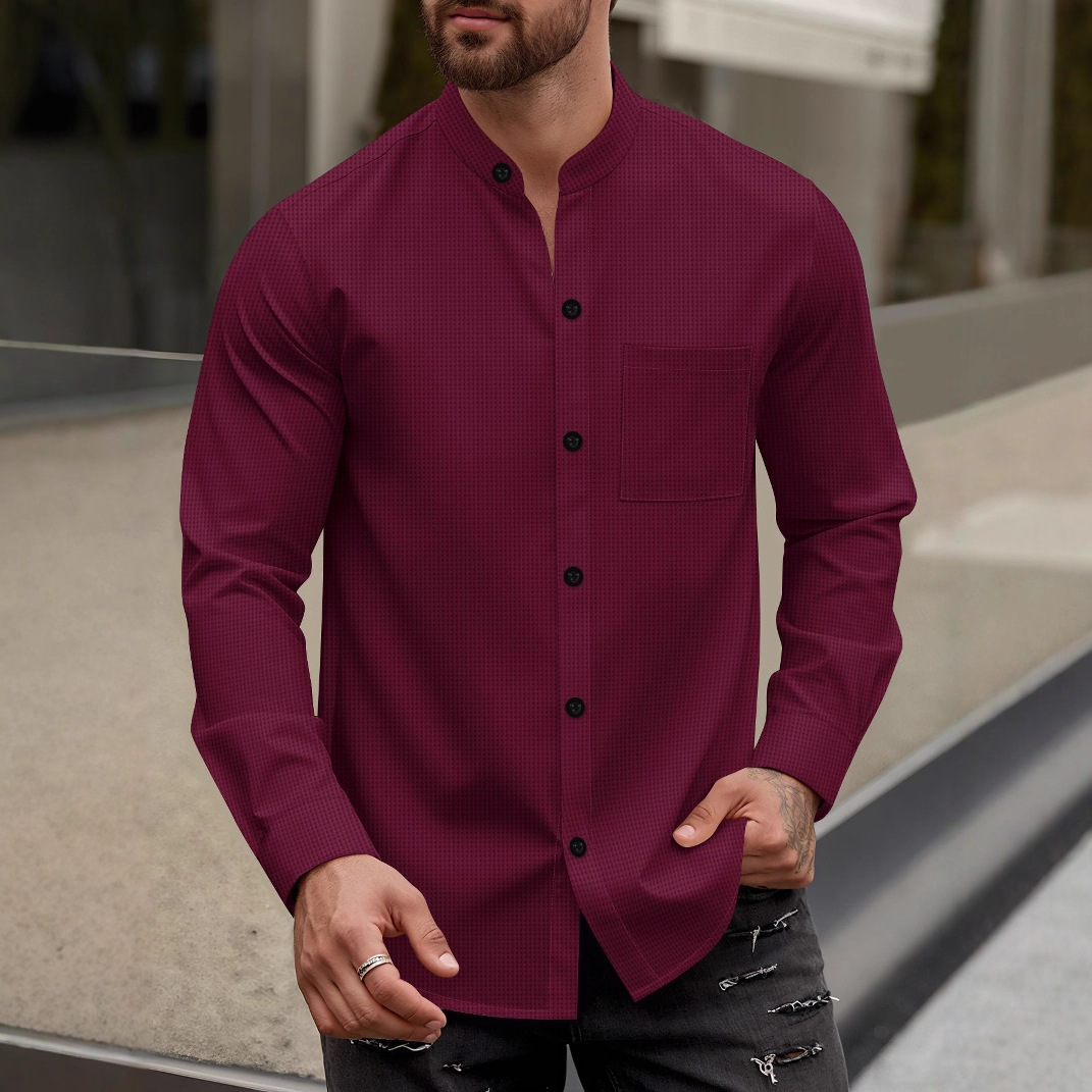 Mens Long-Sleeve Cardigan Shirt
