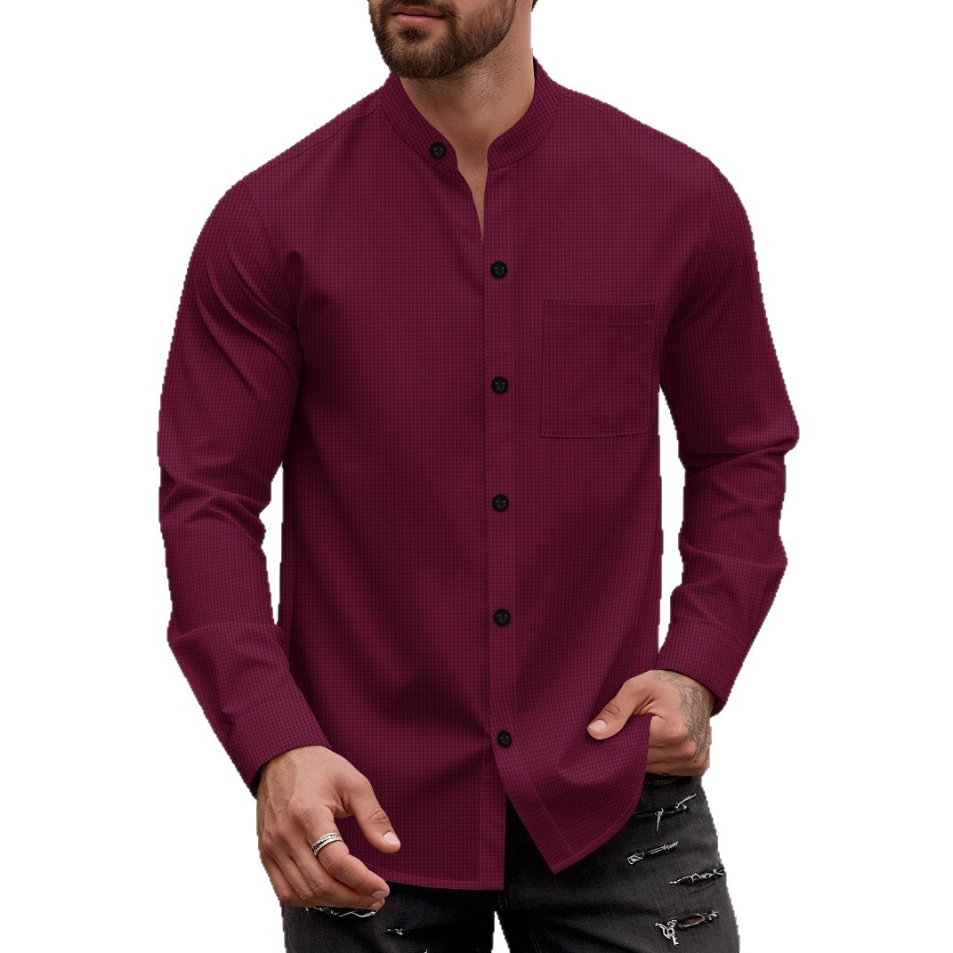 Mens Long-Sleeve Cardigan Shirt