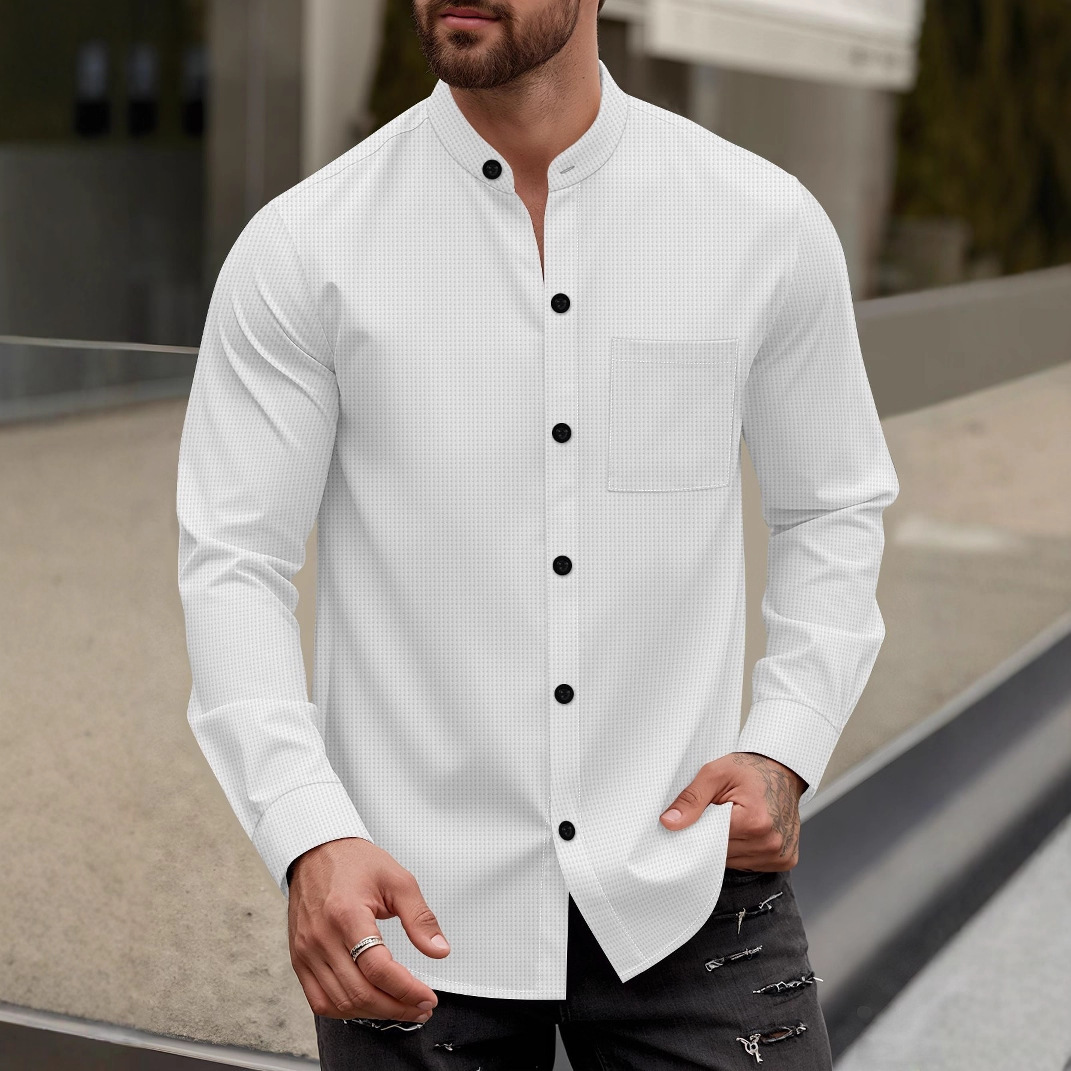 Mens Long-Sleeve Cardigan Shirt